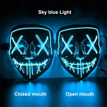 

Led Mask Party Masque Masquerade Masks Neon Maske Light Glow In The Dark Mascara Horror Maska Glowing Masker Purge