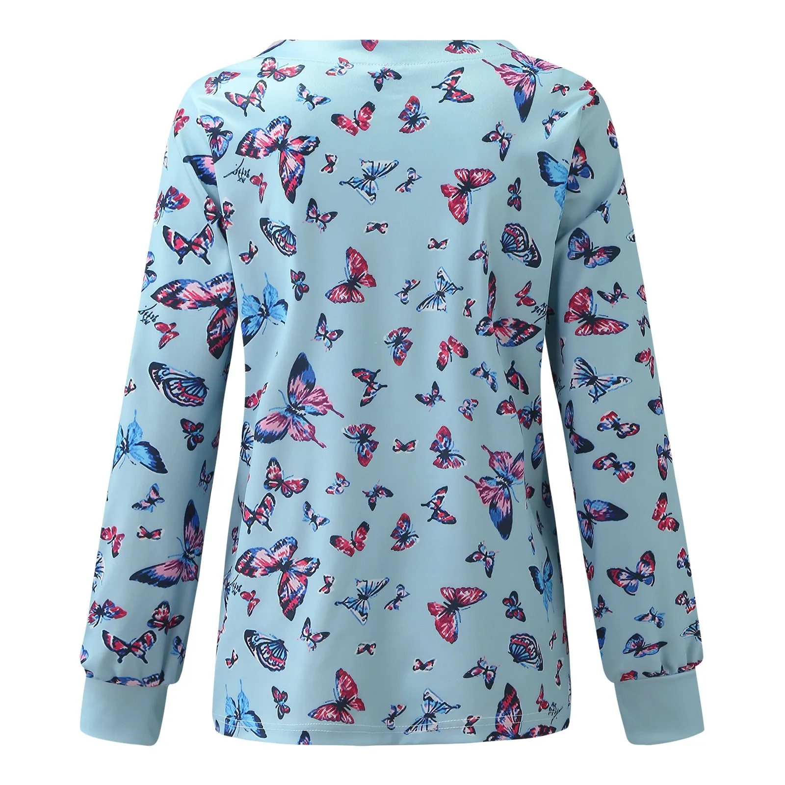 Women Nurse Uniform Long Sleeve Animals Pattern Nursing Uniform Blouse Blouse Doctor Working Medical Workwear Scrubs Uniforms