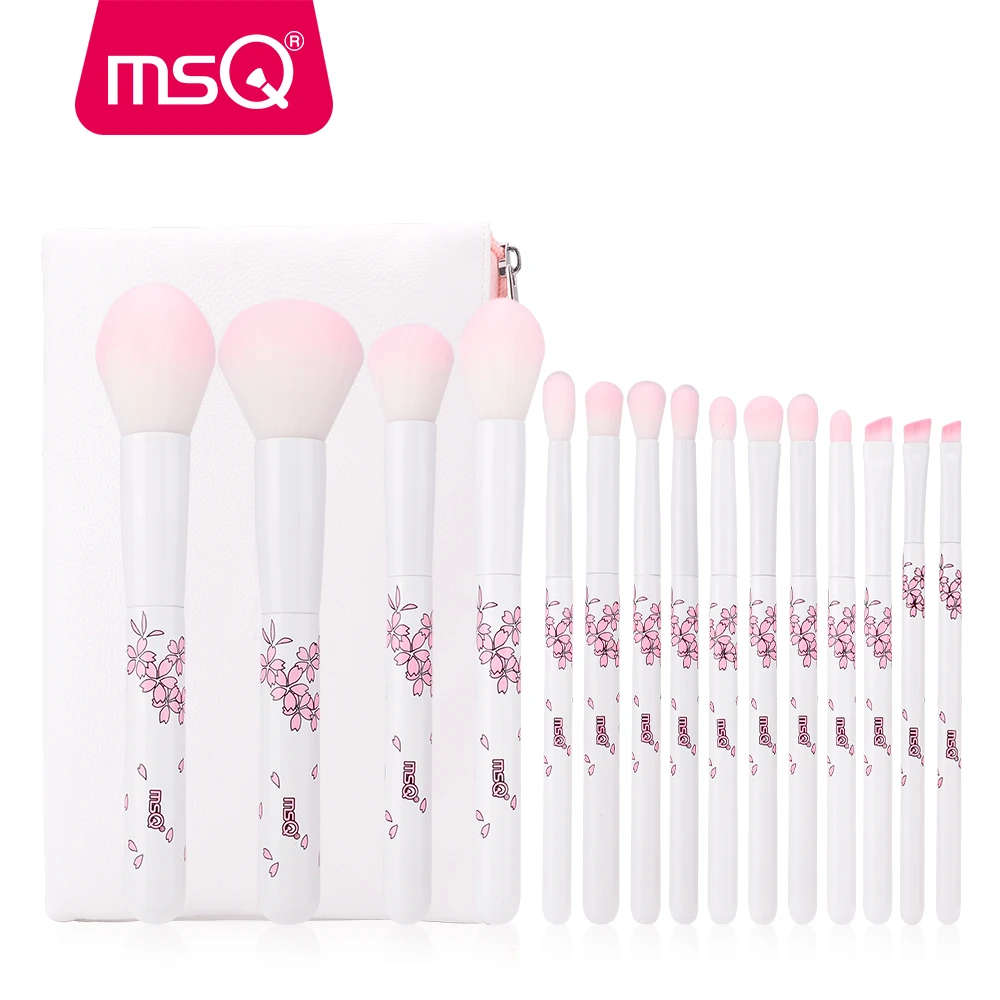 MSQ Pro, 15 шт., кисти для макияжа, основа, тени для век, набор кистей для макияжа pincel maquiagem, мягкие синтетические волосы, ручка из натурального дерева