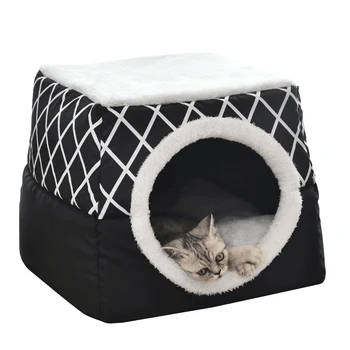 

Cat Nest Four Seasons Universal Closed Space Capsule Cat House Cat Villa Kennel Teddy Pet Supplies-Black