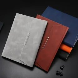 Carnet de notes A5 en simili cuir PU, papeterie de bureau, à trois volets, à feuilles mobiles, fournitures pour étudiants 