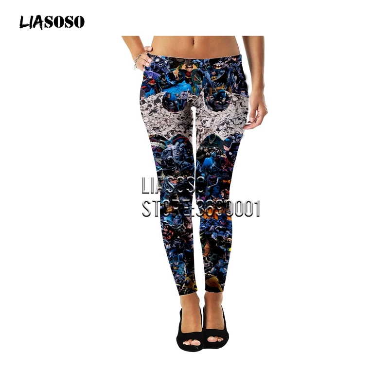 LIASOSO, Супергерой, Бэтмен, флэш, Супермен, Джокер, 3D принт, для девочек, женские леггинсы, готические леггинсы для тренировок, штаны до щиколотки, T73