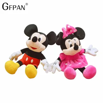 

Low Price 1Pc 30cm Hot Sale Lovely Mickey Mouse& Minnie Mouse Stuffed Soft Plush Toys High Quality Gifts Classic Toy For Girls