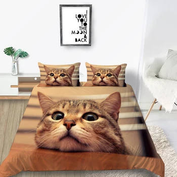 

Creative Bedding Set Cat Cute Comfortable Popular 3D Duvet Cover Queen King Twin Full Single Double Unique Design Bed Set