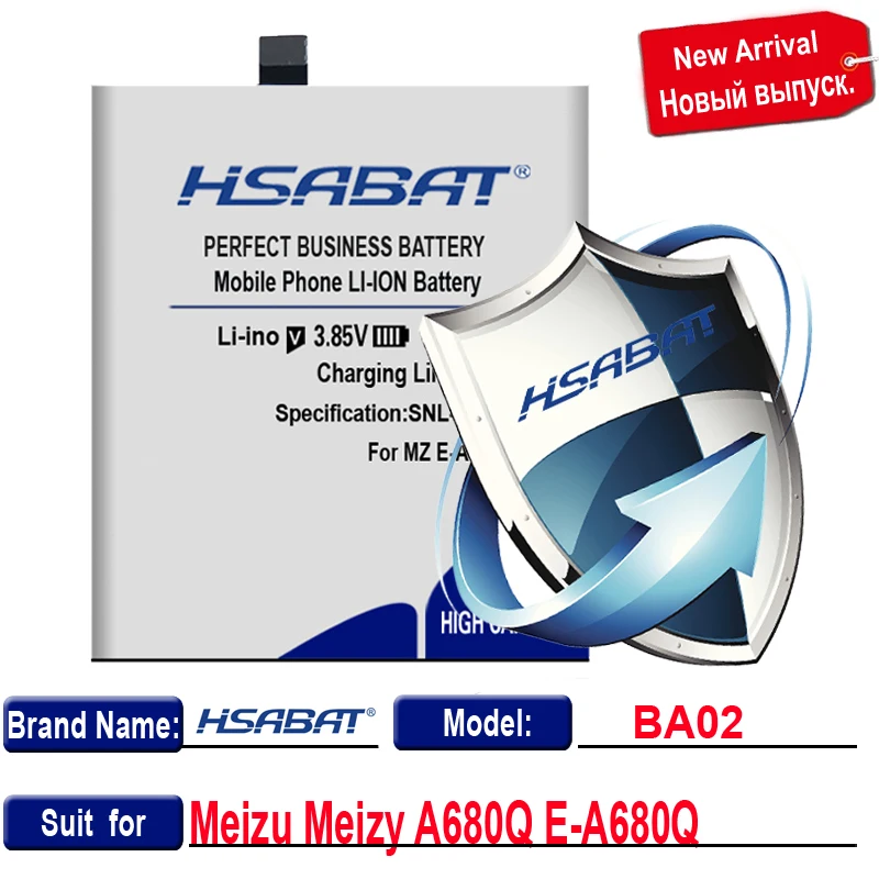 HSABAT 3600 мАч BA02 для Meizu Meizy A680Q E-A680Q аккумулятор в пределах номера отслеживания