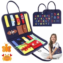 Planche à bébé Montessori avec boucle, jouets sensoriels pour tout petits, activités d'apprentissage de la motricité en plein air