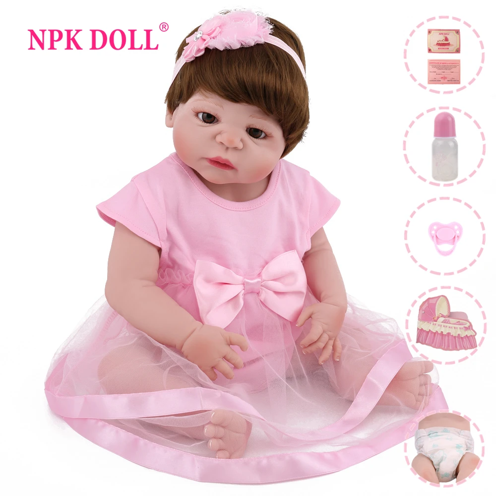NPKDOLL игрушки полная силиконовая реборн кукла-младенец Детские реалистичные Adora
