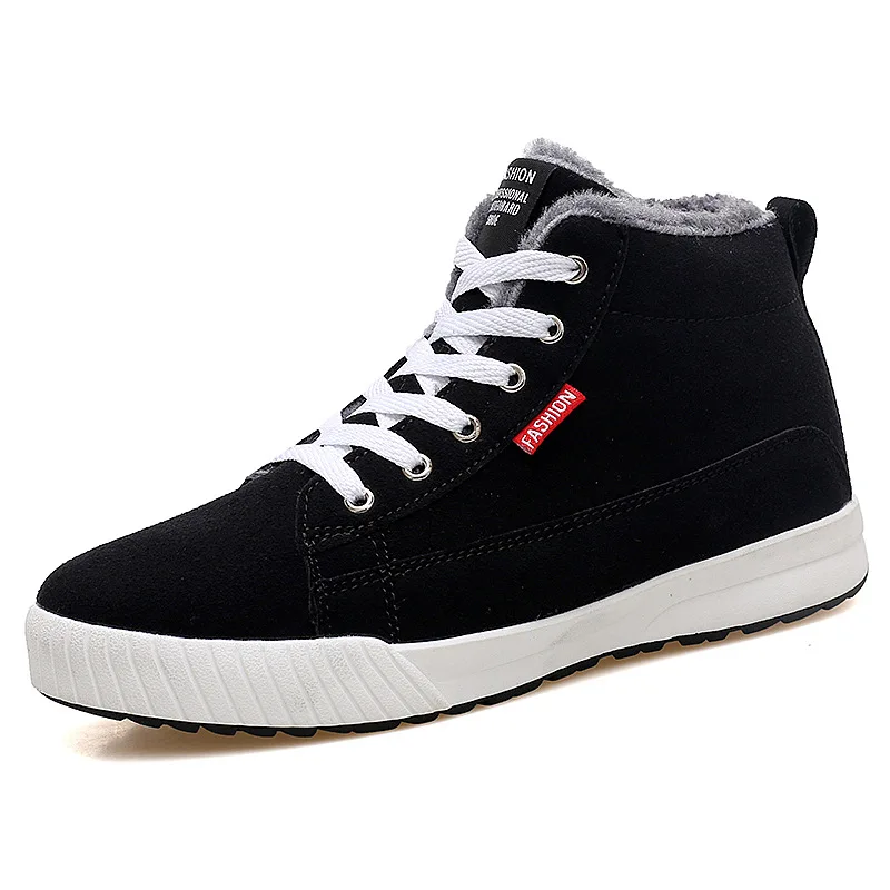 

Korean-style High-top Board Shoe Couples Fashion Students Trendy Shoes Casual Sports Autumn And Winter plus Velvet Warm Cotton-p
