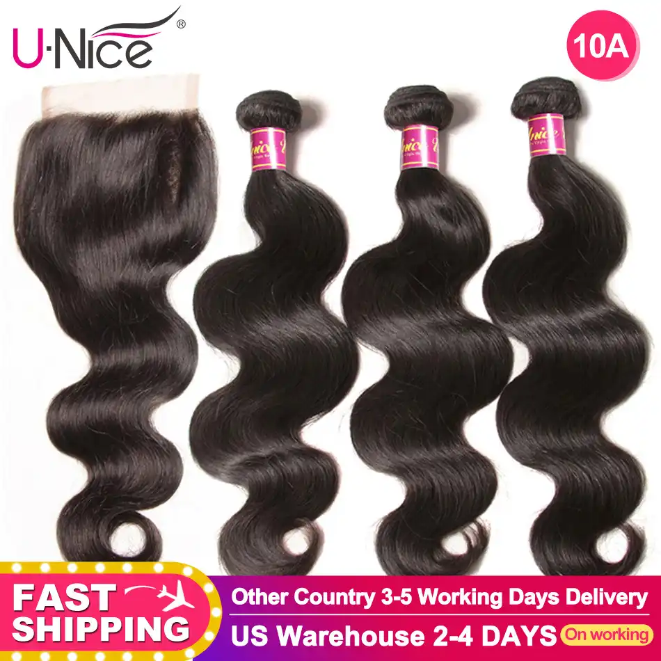 Unice Hair Brazilian Straight Hair Bundles Natural Color 100