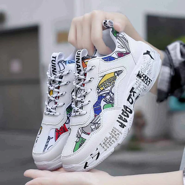 Sneakers Women Spring Woman Casual Fashion Shoes Size 35-43 Graffiti Ladies  Vulcanized Shoes White Sneakers Lover Shoes - Women's Vulcanize Shoes -  AliExpress