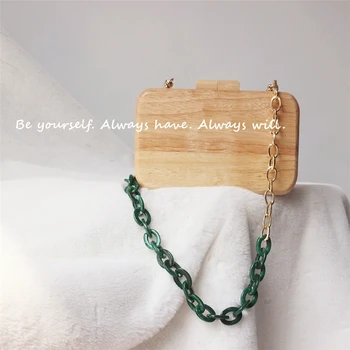 

New ladies fashion leisure single-shoulder round corner wooden bag simple joker pure color modeling package wood bag