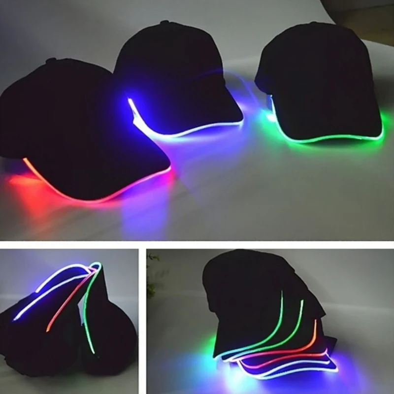LED Baseball Caps Adjustable Lighted Up Hat Glow Club Party Baseball Hip-Hop Golf Dance Cap