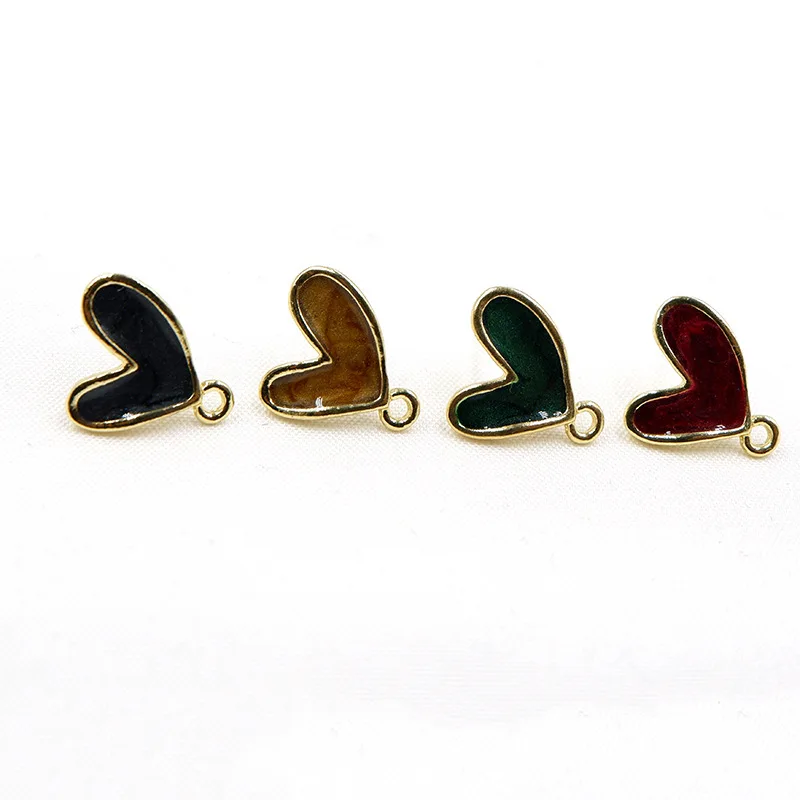 

2021 Street Style color Heart Stud Earrings pin For Women Cute Lovely Love Heart Statement Earring Korean Jewelry accessories