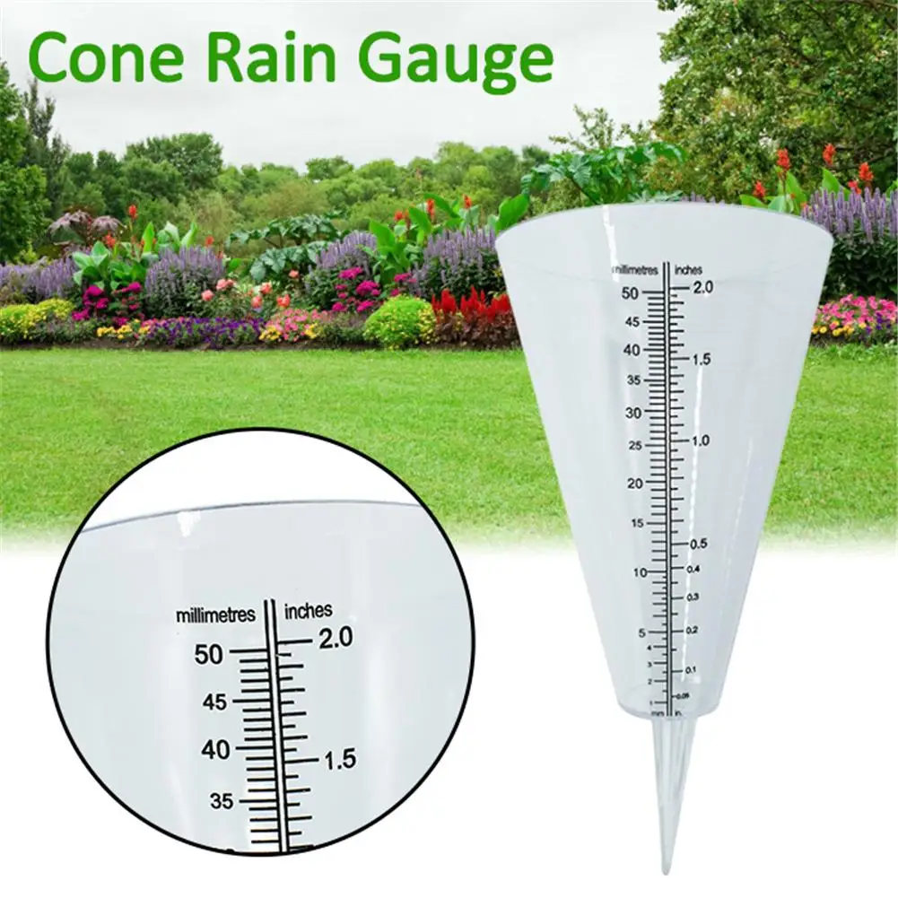 

Cone Rain Gauge Measurement Ground Spike Precipitation Garden Conical Rain Gauge For Outdoor Yard Rainfall Measuring Tools