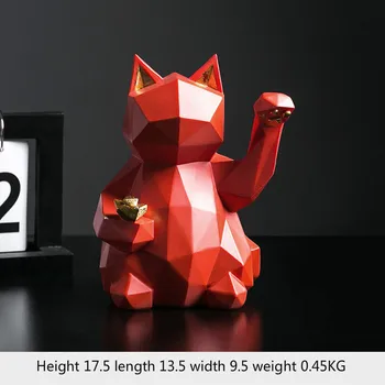 

Creative Decoration Office Lucky Cat Geometry Creative Living Room Lucky Cat Home Wine Cabinet Decoration Decoration