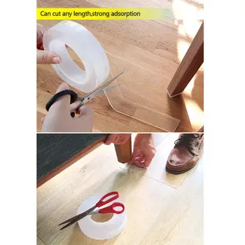 

1/2/5m Reusable Double-Sided Adhesive Nano Traceless Tape Removable Sticker Washable Adhesive Loop Disks Tie Glue Gadget