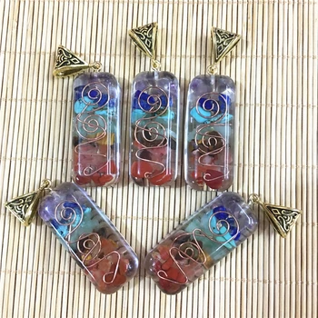 

New 10PCS Natural 7 Chakra Orgone Energy Healing Reiki Pendant Necklace for Women Chakra Stones Jewelry Necklace Dropshipping