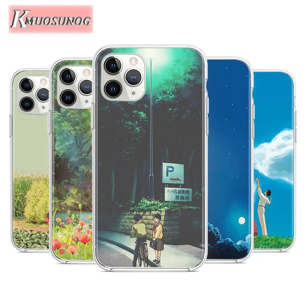 Прозрачный мягкий силиконовый чехол из ТПУ с изображением героев studio ghibli аниме