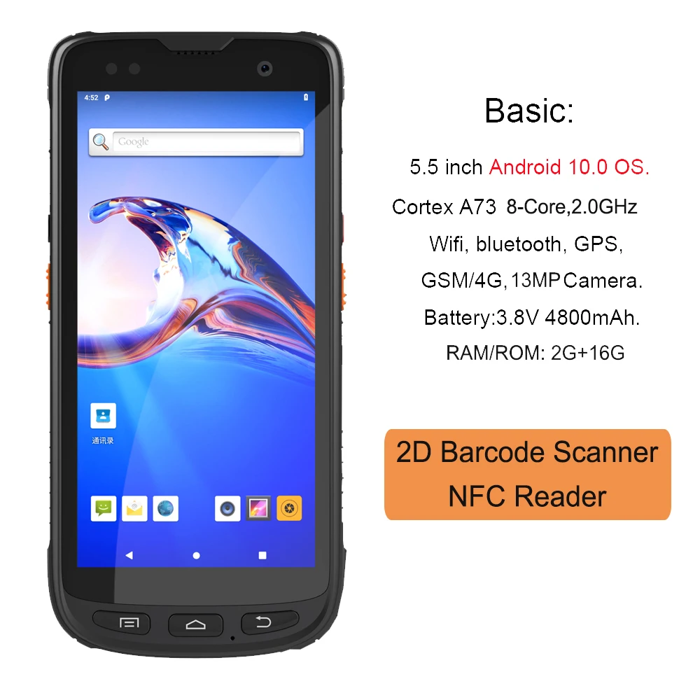 receipt scanner Android 10 4G 64G Handheld PDA Scanner 1D 2D Barcode Reader 4G WiFi Bluetooth GPS Rugged Inventory Manager datalogic scanner Scanners