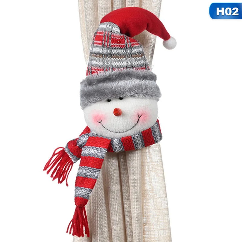 2 Christmas Curtain Buckle Christmas Home Decorations Santa Claus Sonwman Window Ornament Decor Supplies Festival Kids Gifts - Цвет: 2
