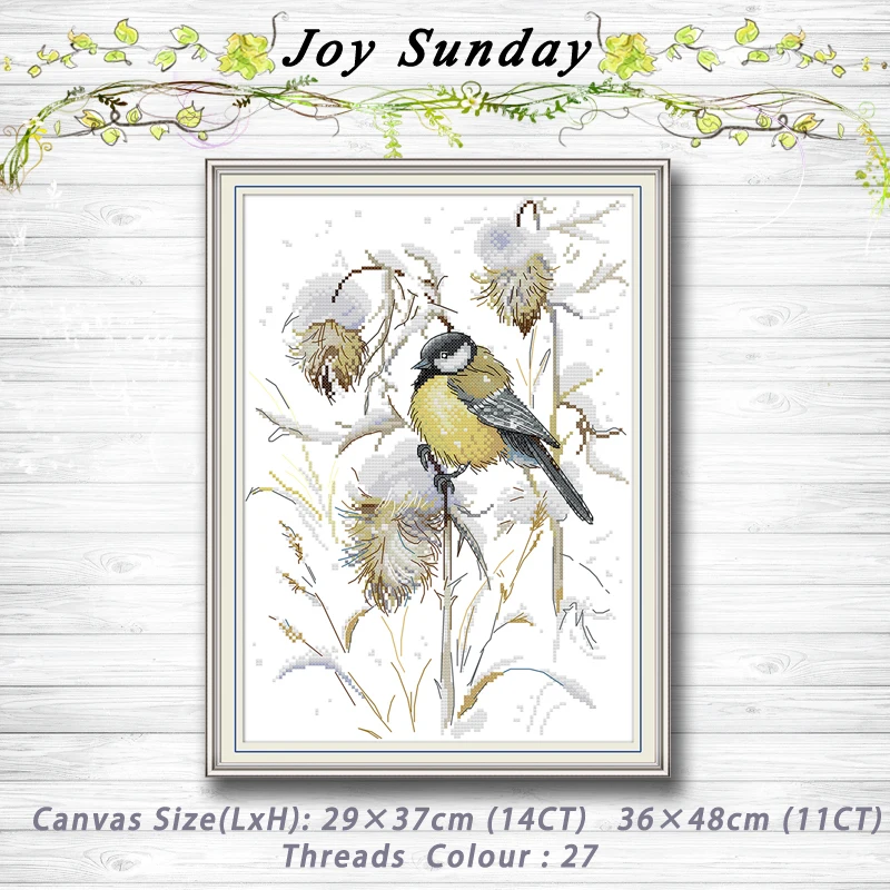 

Bird in late autumn animals decor Patterns 14CT 11CT Counted Cross Stitch Sets embroidery set Needlework kit Home Decoration