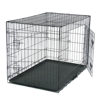 

42" Pet Kennel Cat Dog Folding Steel Crate Animal Playpen Wire Metal