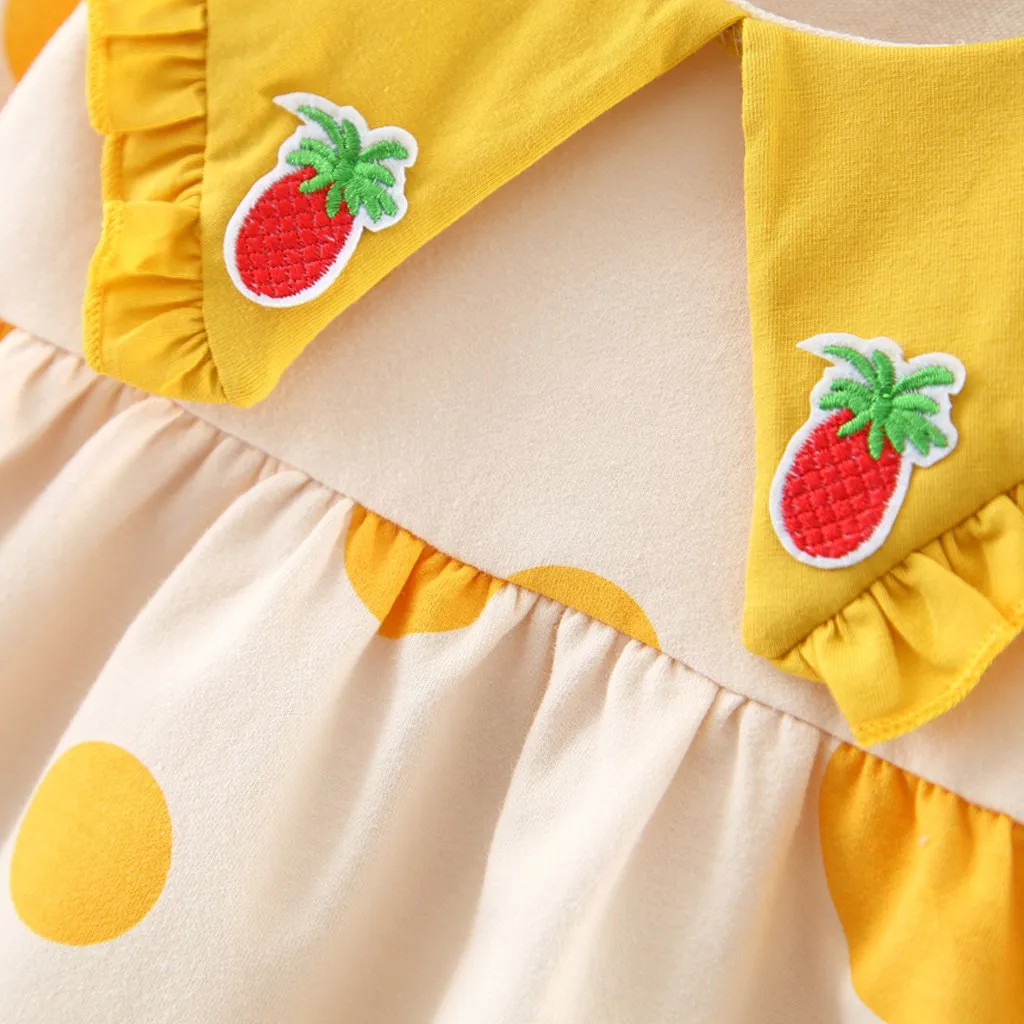 Осеннее платье для новорожденных Повседневные платья маленьких девочек с рюшами