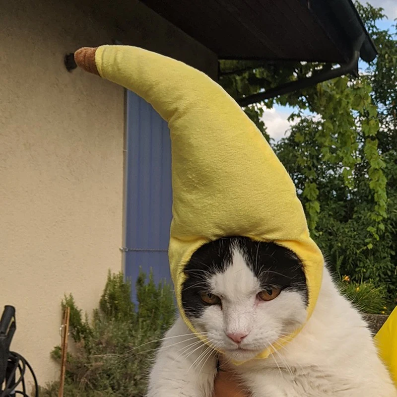 Funny Cute Pet Cat Costume Banana Cap Hat For Cat Dog