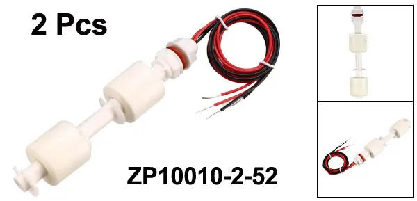uxcell 2pcs PP Dual Ball Float Switch M10 100mm 115mm Fish Tank Vertical Liquid Water Level Sensor Plastic Blue/White
