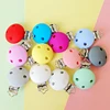 1pcs Round Silicone Pacifier Clips Solid No-Rusty Silicon DIY Baby Chew Dummy Chain Clasps Adapter 2