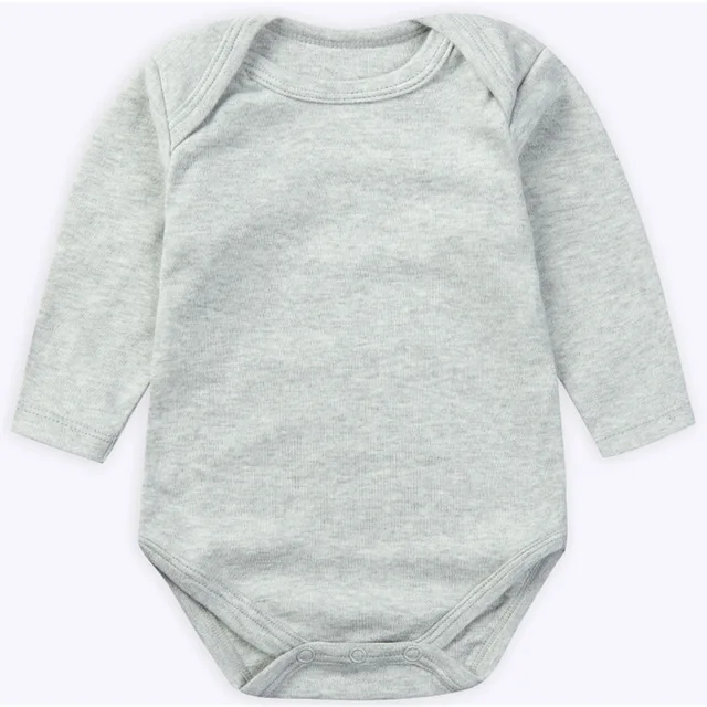 2021 Baby Ropa Bebe Newborn Girl Long Sleeve Rompers Clothes Bodysuits Kids New 3-24M Boys Infant Cotton Summer Body Pure Color Grey A