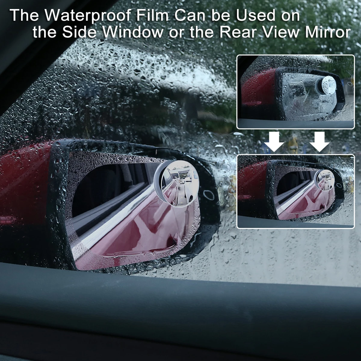 Universal 2pcs/set Car Anti Water Fog Mist Film Rainproof Rearview Oval Mirror Protector Film Clear