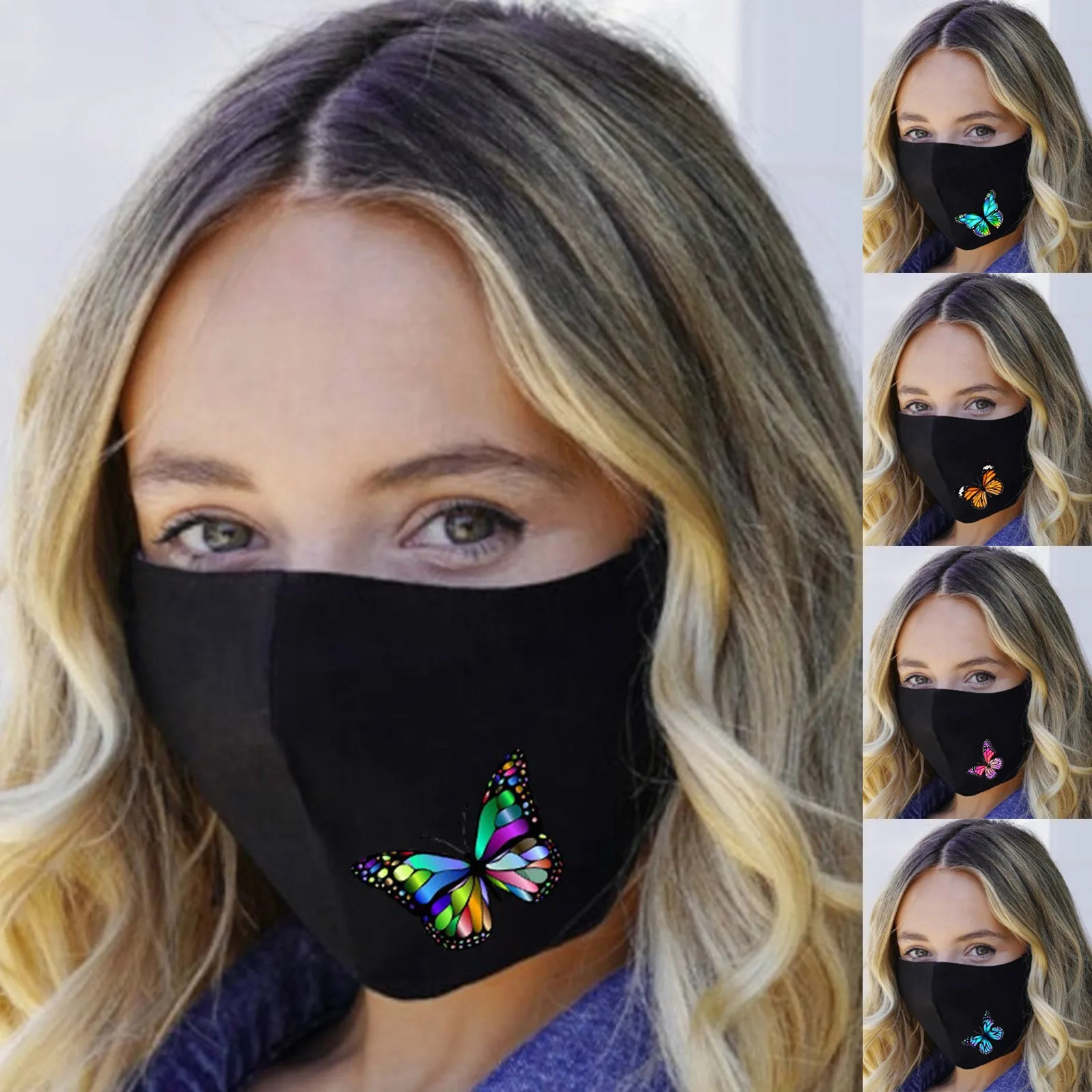 

Fast Delivery Within 24 Hours Máscara Adult Butterfly Printed Fashion Washable Reusable Pollution Cover Face Masks аска Bandage