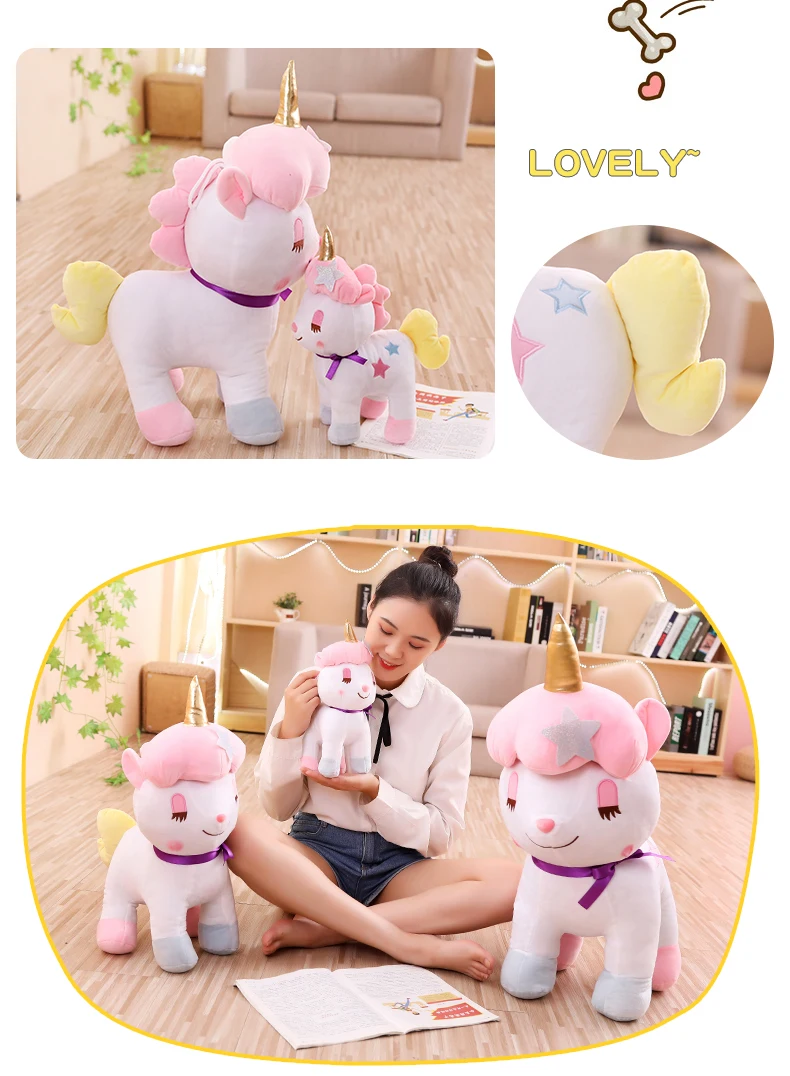 Kawaii, гигантский единорог, плюшевая игрушка, мягкая плюшевая единорог, мягкие куклы, животные, лошадь, игрушки для детей, подушка для девочек, подарки на день рождения