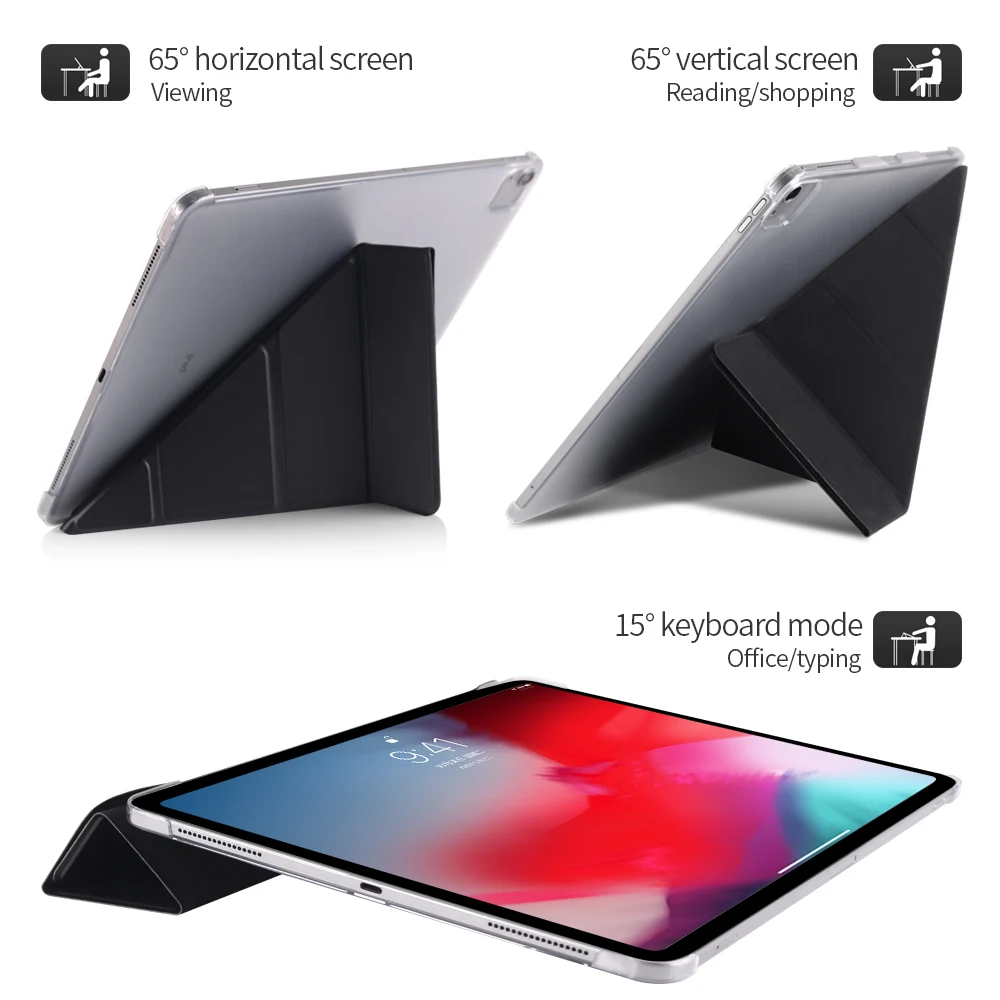 Чехол для iPad Pro 12 9 2020 4th Gen из искусственной кожи с многофункциональной подставкой
