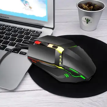 

S200 Wired Mouse Colorful Luminous Gaming Mouse 4D Ergonomic Design 1600DPI Rechargeable Mouse For PC Computer TXTB1