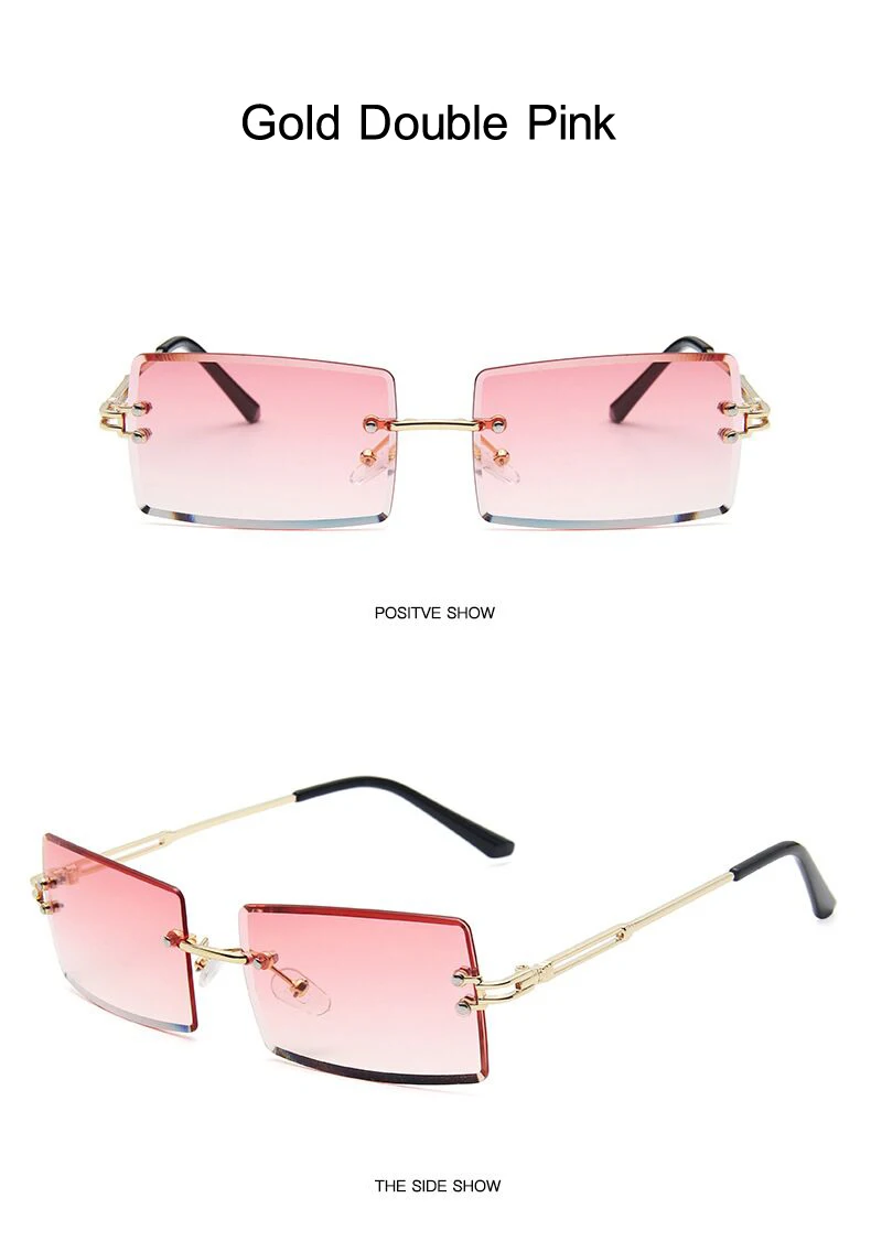 Fashion Pink Purple Square Sunglasses Women Brand Designer Retro Sun Glasses Female Rectangle Lens Vintage Small Oculos De Sol black sunglasses women