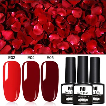 

NEE JOLIE 8ml Gel Polish Set All For Semi Permanent Varnish Top Coat UV LED Gel Varnish Soak Off Nail Art Gel Nail Polish