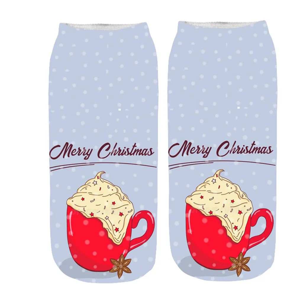 3 пары рождественских носков осенне-зимние теплые забавные носки с рисунком Санта-Клауса и оленя Meias носки с надписями