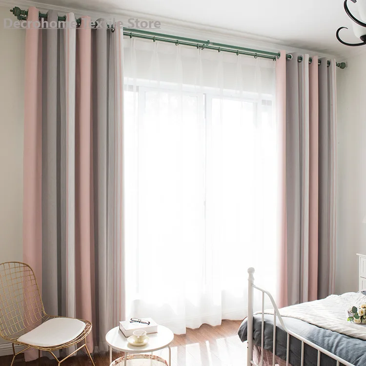 

curtains for Living Room Bedroom Minimalist Curtain Cotton Yarn-Dyed Jacquard Vertical Striped Curtains Curtain Fabric