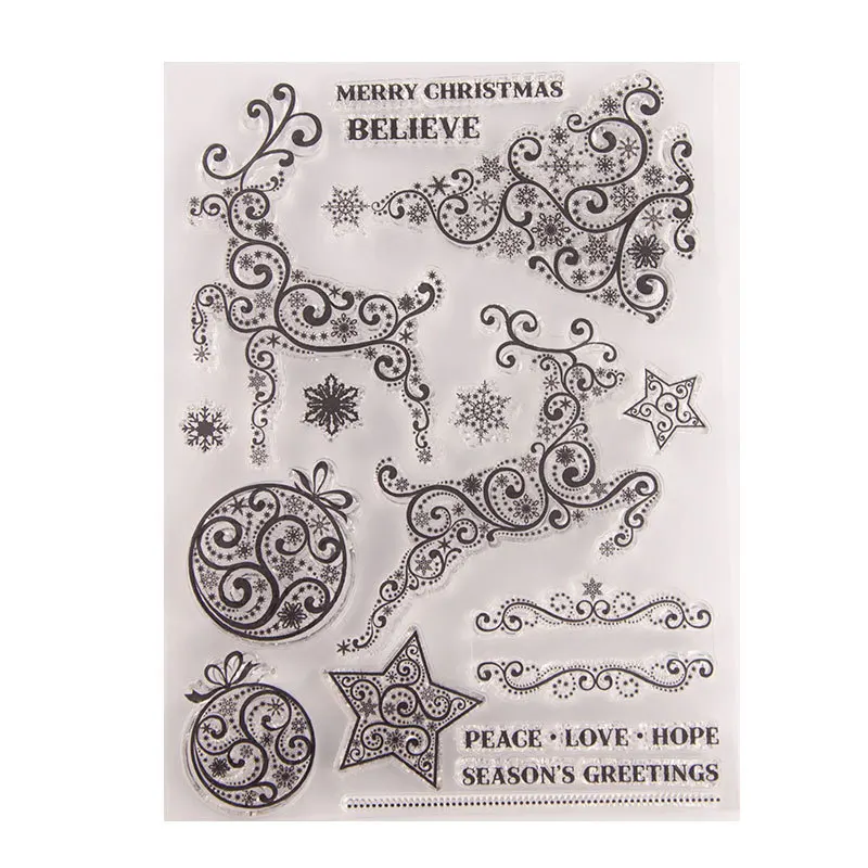 Chitistmas Elk/снежинка прозрачные штампы для скрапбукинга фото/альбома бумага для рукоделия открытки печать для декора Новинка