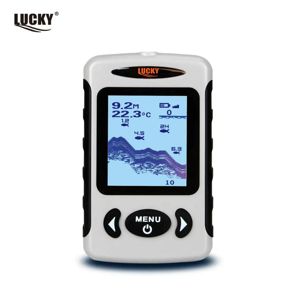  Russian menu LUCKY FF718& FFW718 Top Quality Portabl Fish Finder Sonar Wired Fish depth Finder Alar