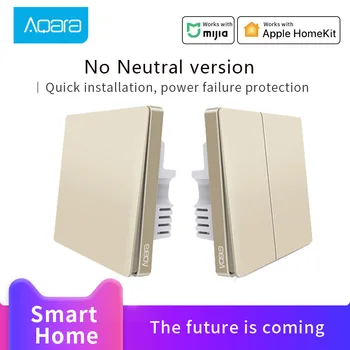 

Aqara Wall Switch No Neutral line light switch Mi Smart Home Wireless Wall Switch ZiGbee connect work with Aqara Hub gateway 3