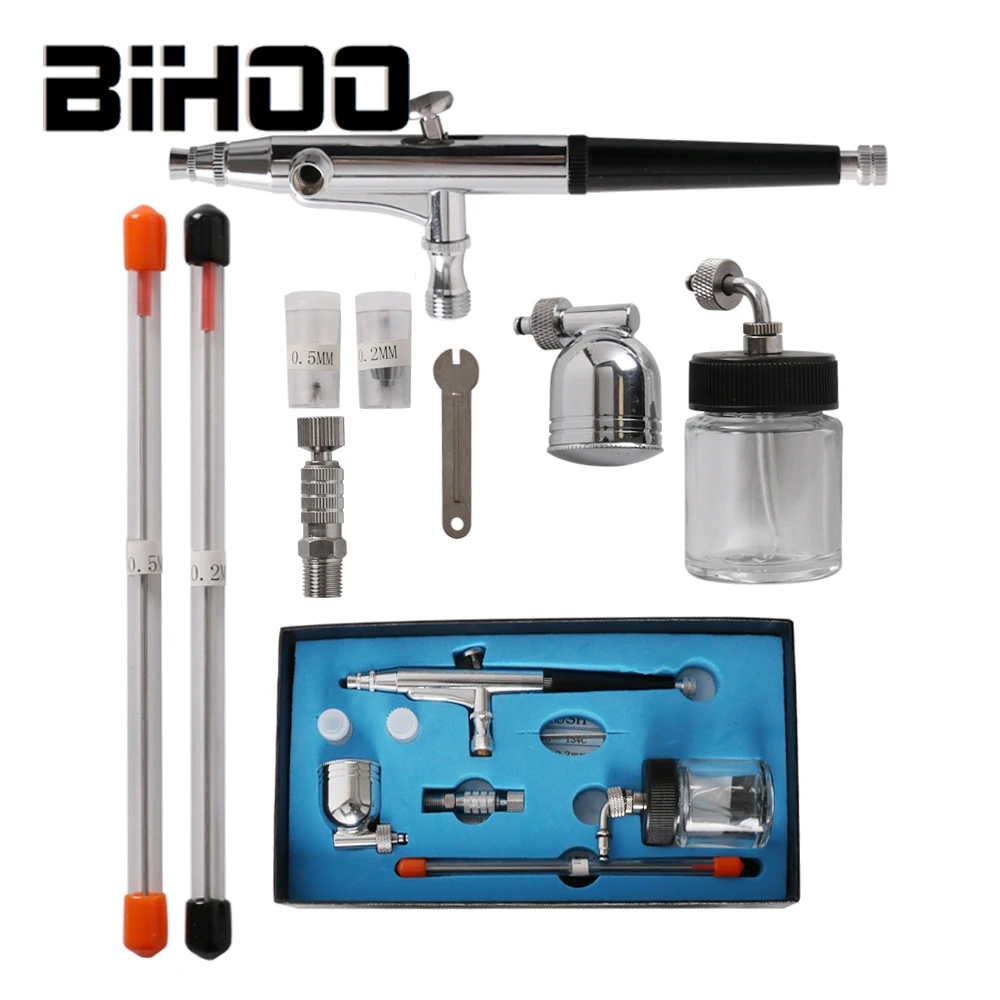 

Paint Spray Gun, Double Action Spray Gun Compressor Kit, Sand Spray Gun, Used For Art Car Model Tattoo Nail Art,0.2 0.3 0.5mm