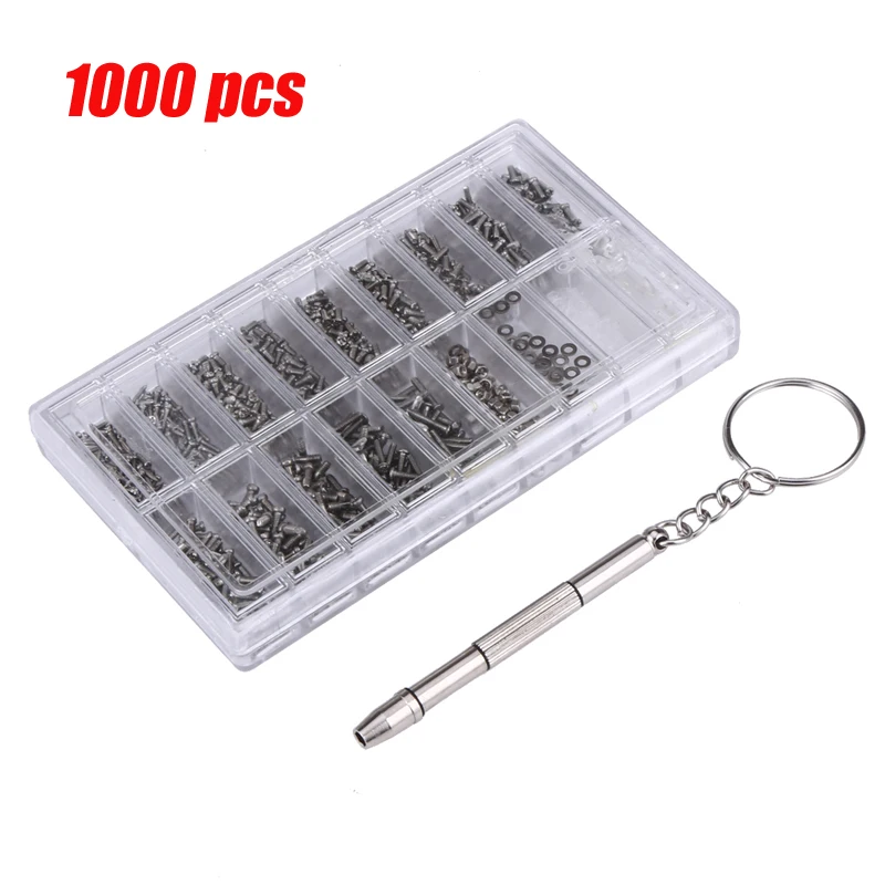 1000pc/set Assorted Screws Screwdriver Set For Sunglasses Eye Glasses