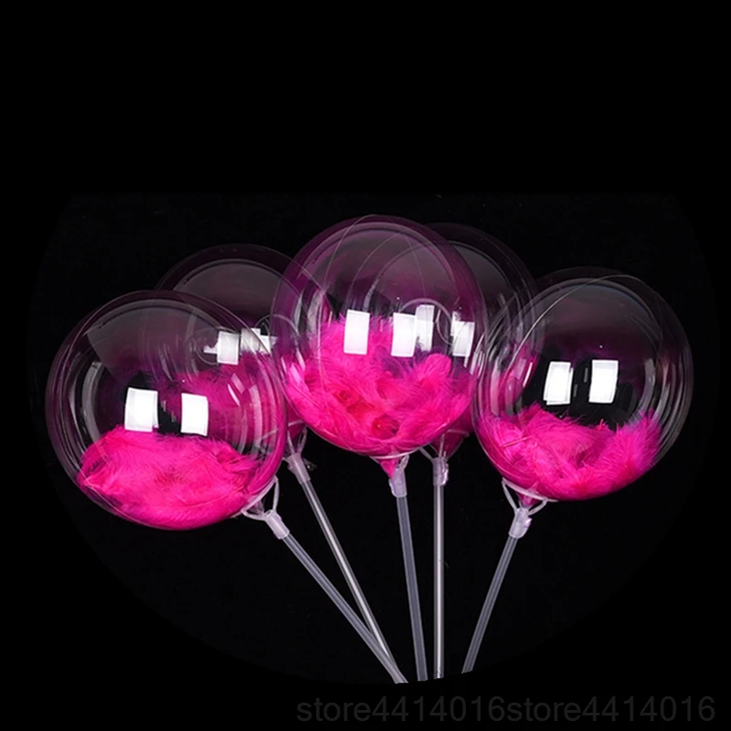 

18inch BoBo Balloon+100pcs Feather Transparent PVC Balloon DIY Wedding Birthday Party Christmas Decoration Helium Balloon 77