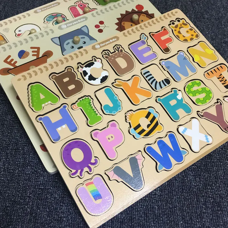 

Goryeobaby Geometry Animal Clutch Plate Jigsaw Puzzle CHILDREN'S Early Education Shape Jigsaw Puzzle 123-Year-Old Cognitive Boar
