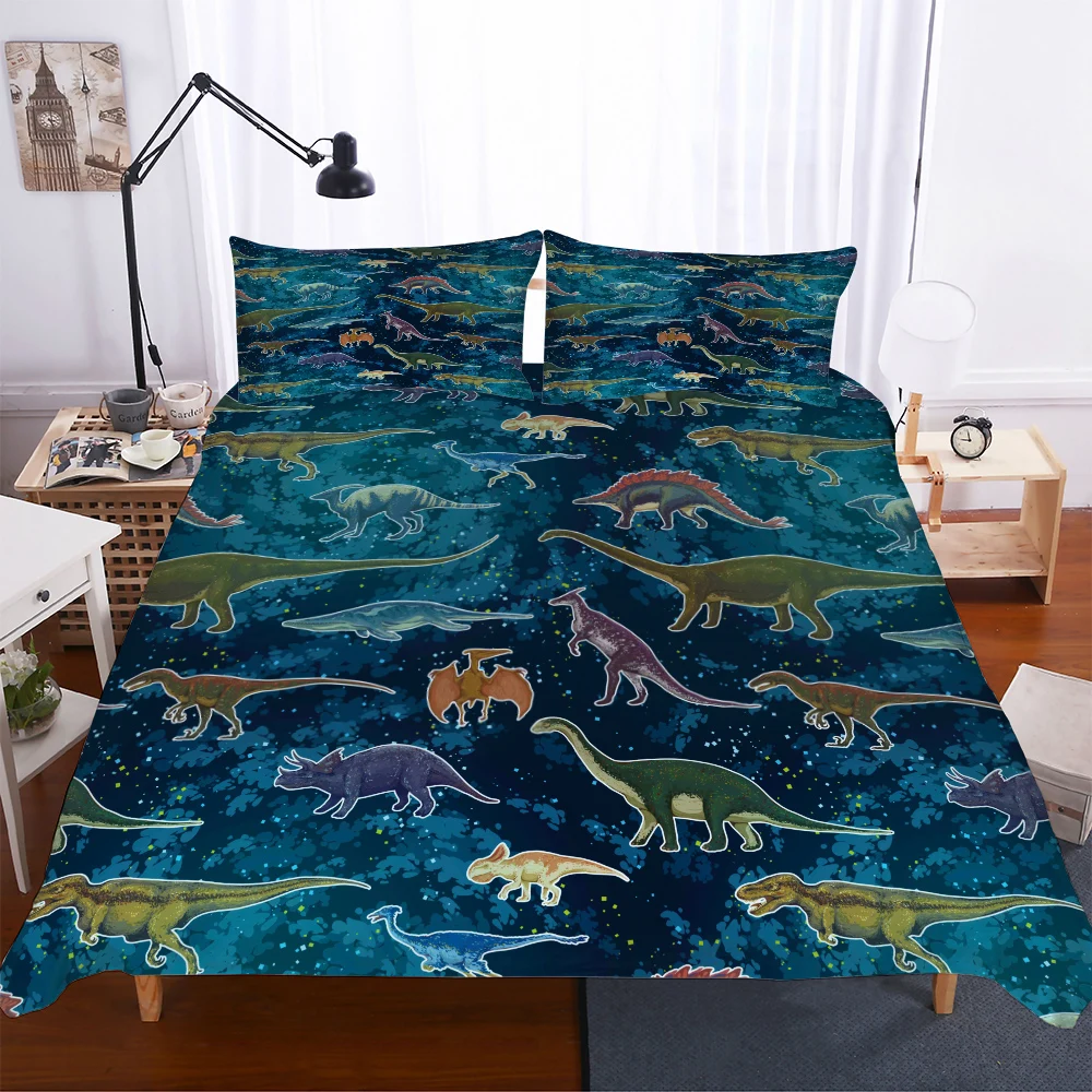 

BEST.WENSD Free shipping Single bed duvet cover Dinosaur bed sets Full kids comforter bedding cover cotton Children bedroom set