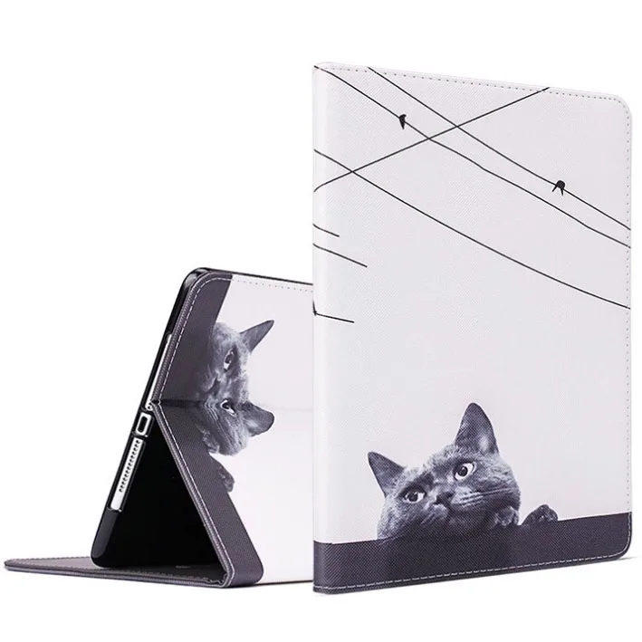 Милый черный и белый чехол с изображением котов мягкий чехол дл iPad 234 Air Air2 mini 12345 чехол для нового iPad 9,7 Авто Пробуждение/сон