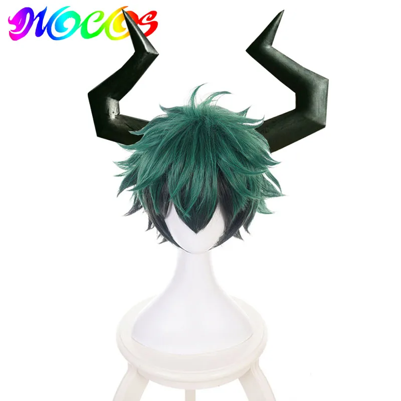 Диоко Boku no My Hero Academia изуку мидория Косплей парики зеленые волосы рога дьявола для